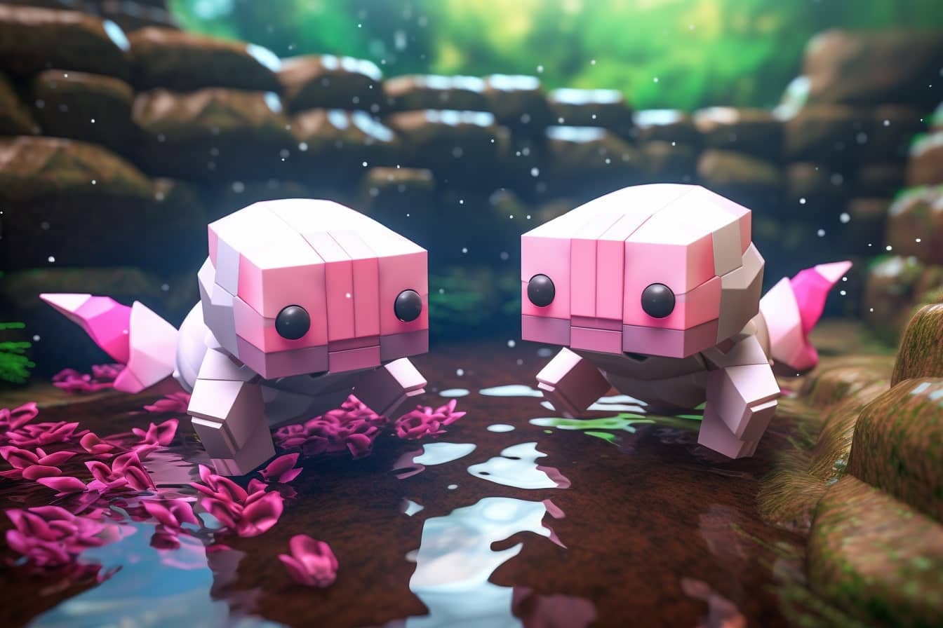 Breeding Axolotls in Minecraft