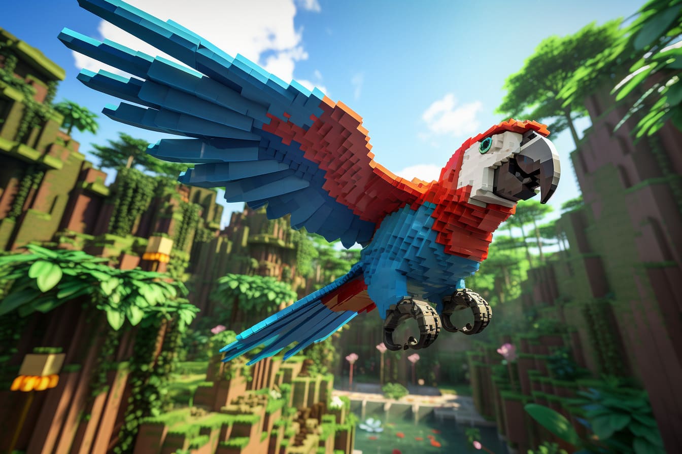 Taming Parrots in Minecraft
