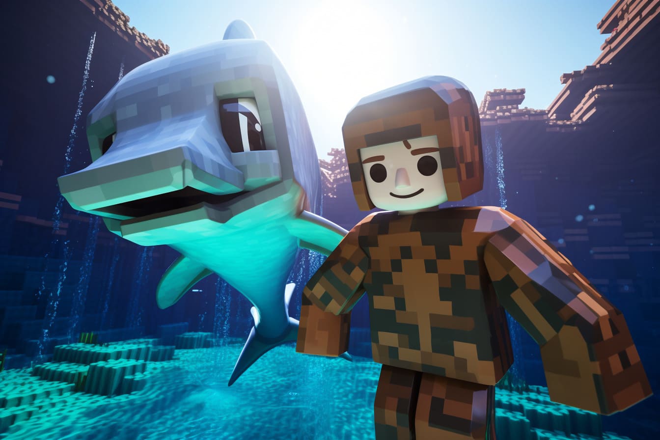 Taming a Dolphin in Minecraft
