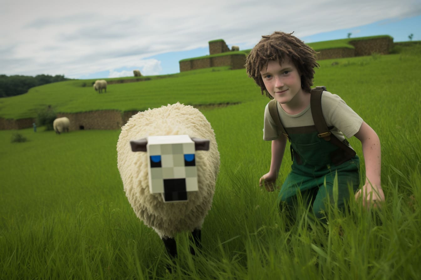 Taming a Sheep in Minecraft